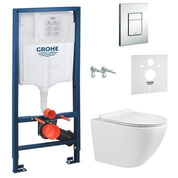 Комплект інсталяції Grohe Rapid SL 38772001 із унітазом Volle Amadeus M Rimless 13-06-055M із сидінням Slim Soft Closing 435729 фото