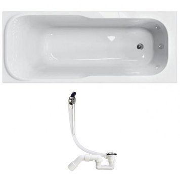 Ванна акрилова Kolo Sensa 150x70 (XWP355000N) без ніжок + сифон для ванни Viega Simplex 311537 273693 фото