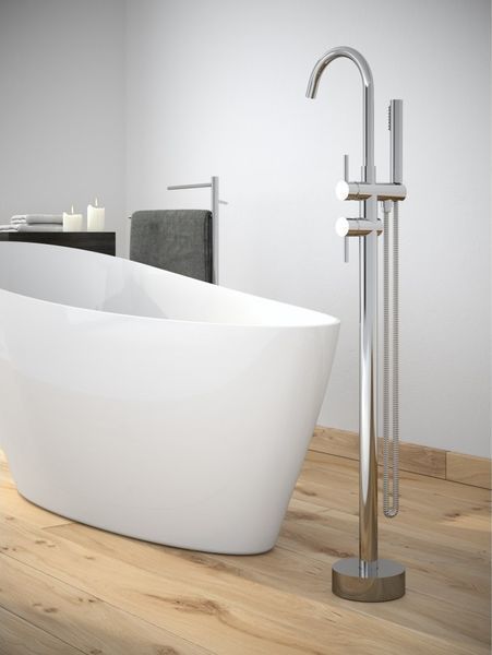 Смеситель для ванны Besco Illusion II BW-III-CH напольный (хром) 417993 фото