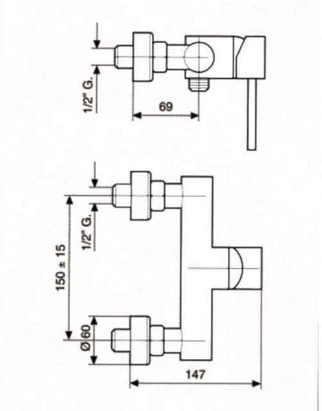 Змішувач для душу Emmevi Piper SC45002 (мат-хром) 269 фото