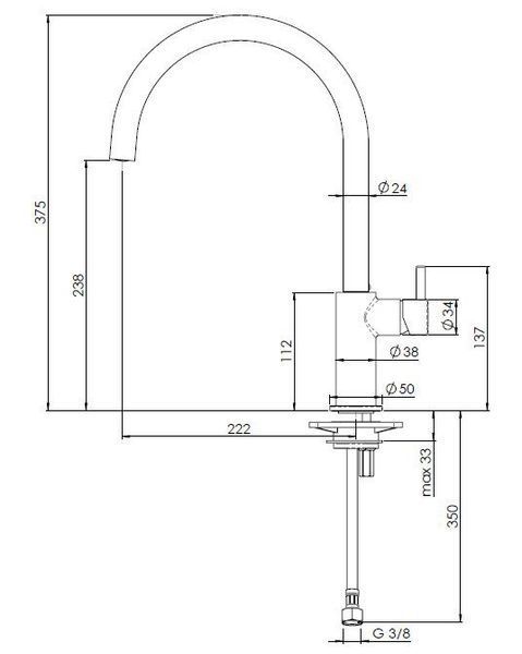 Змішувач для кухні Reginox Levisa R35283 (Gunmetall-13) 544635 фото