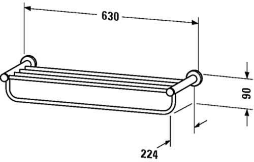 Полиця для рушників Duravit D-Code 0099251000 (хром) 114774 фото
