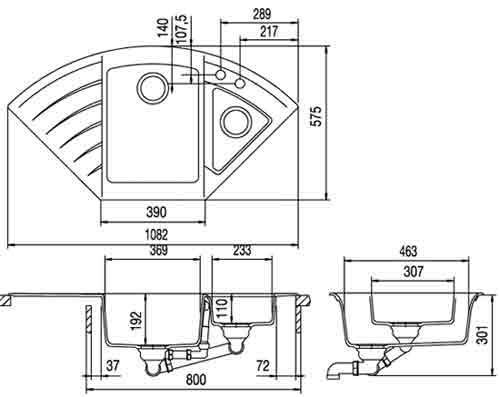 Гранитная мойка Schock Lotus C-150 Cristadur Polaris 99 (54129099) 144079 фото