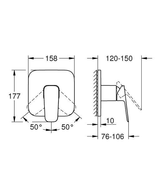 Змішувач для душу Grohe Cubeo 1017770000 прихованого монтажу (хром) 952308 фото