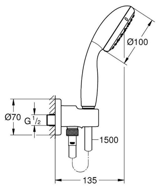 Змішувач для душу Grohe Eurosmart UA33556002 прихованого монтажу (хром) 955891 фото