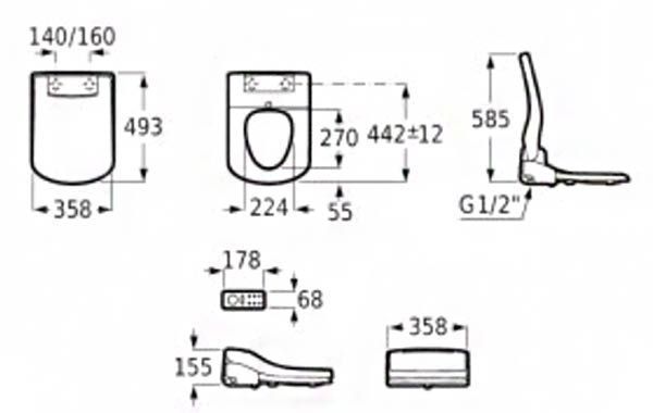 Сиденье для унитаза Roca Multiclean 2.2 Premium Square A804007001 с функцией биде Soft Close 137057 фото