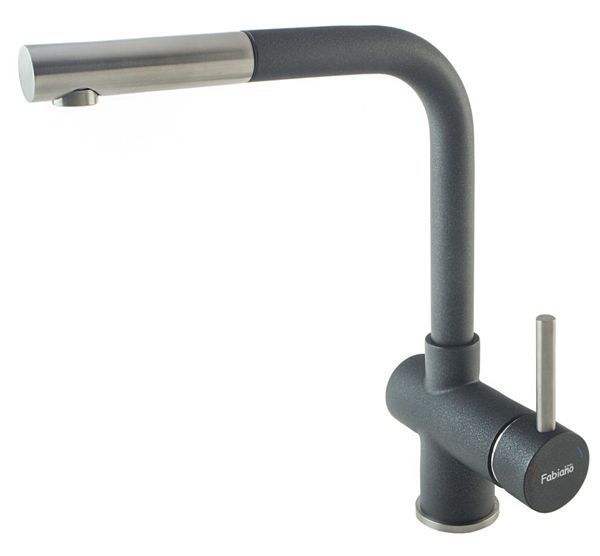 Смеситель для кухни Fabiano FKM 46P S/Steel Antracit с душем (Antracit/нержавеющая сталь) 149576 фото