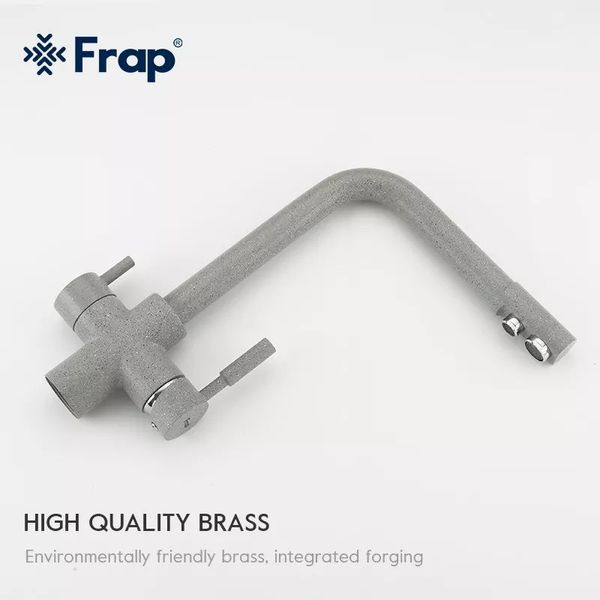 Змішувач для кухні Frap F4352-22 із підключенням питної води (сірий) 927904 фото