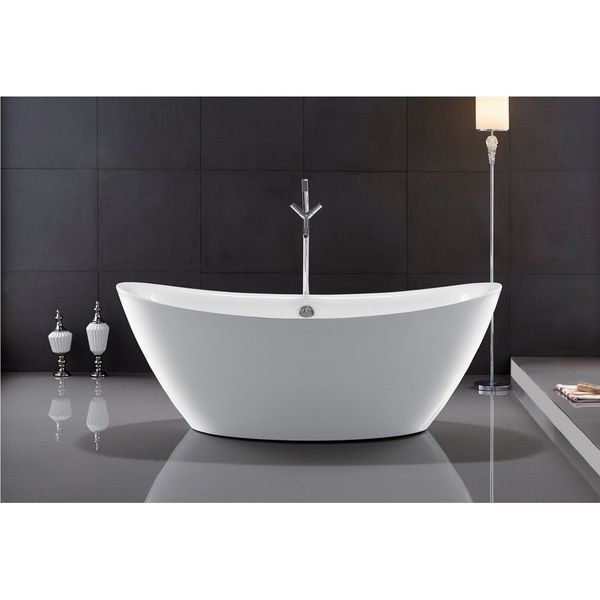 Ванна акрилова Rea Ferrano 170x80 см REA-W0106 + сифон click-clack (окремостояча) 370845 фото