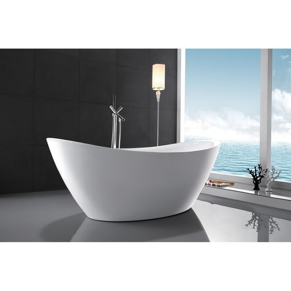 Ванна акрилова Rea Ferrano 170x80 см REA-W0106 + сифон click-clack (окремостояча) 370845 фото
