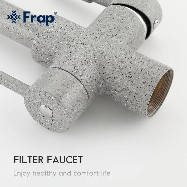 Змішувач для кухні Frap F4352-22 із підключенням питної води (сірий) 927904 фото