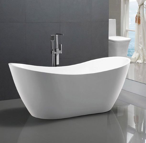 Ванна акрилова Rea Ferrano 170x80 см REA-W0106 + сифон click-clack (окремостояча) 370845 фото