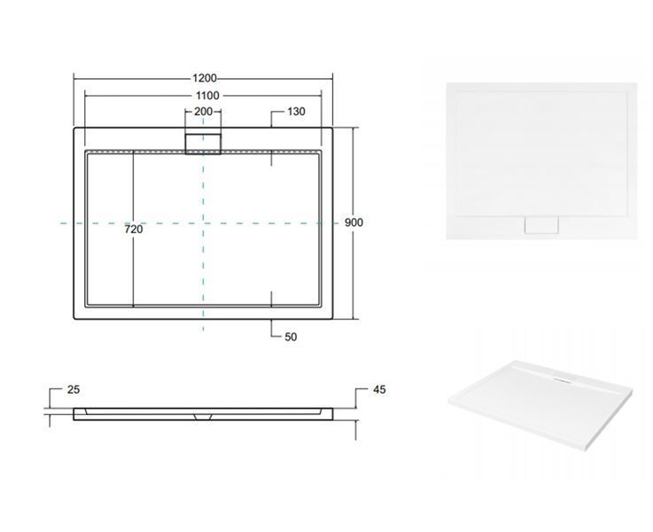 Душевой поддон Besco Axim 120x90 BAX-129-P с сифоном 371303 фото
