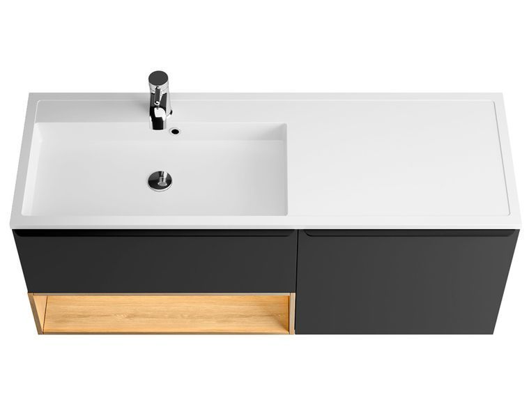 Тумба с умывальником Fancy Marble (Буль-Буль) Yaros 1400 Vox L (серая) 1007464 фото