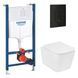 Комплект інсталяції Grohe Solido 2 в 1 38971000 + Панель змиву для унітазу Grohe Even 389662430 + Унітаз підвісний безобідковий Kroner Eifel WHI483429 TORNADO з сидінням Slim Duroplast / Soft 995154 фото 1