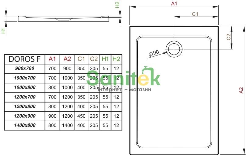 Душевой поддон Radaway Doros F 100x70 (SDRF1070-01) 265879 фото