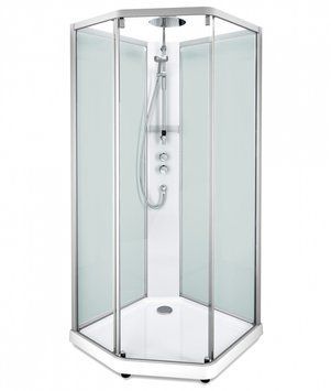 Душова кабіна Ido Showerama 10-5 Comfort 90x90 (558.124.00.1) сріблястий профіль/скло прозоре/скло матове з піддоном 262270 фото