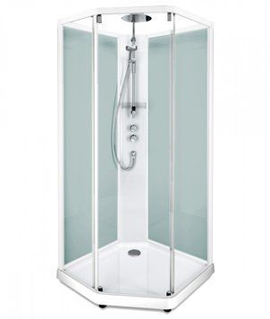 Душова кабіна Ido Showerama 10-5 Comfort 90x80 (558.237.00.1) білий профіль/скло прозоре/скло матове з піддоном 271968 фото