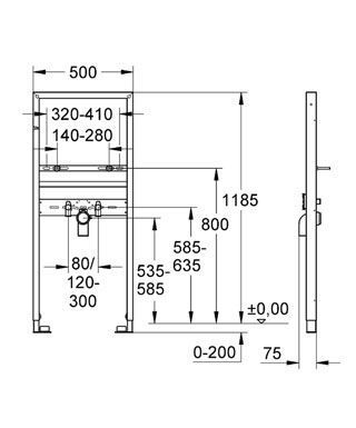 Инсталляция для умывальника Grohe Rapid SL 38554001 68838 фото