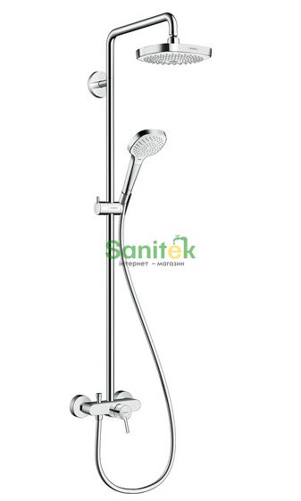 Душова система Hansgrohe Croma Select E 180 2jet Showerpipe 27258400 (білий/хром) 128677 фото