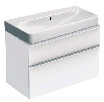 Тумба с умывальником Geberit Smyle Square 90 см (500.354.00.1/500.250.01.1) белый 538109 фото