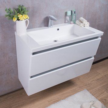 Тумба с умывальником Fancy Marble (Буль-Буль) Cyprus 85 Peggy (белая) 128842 фото