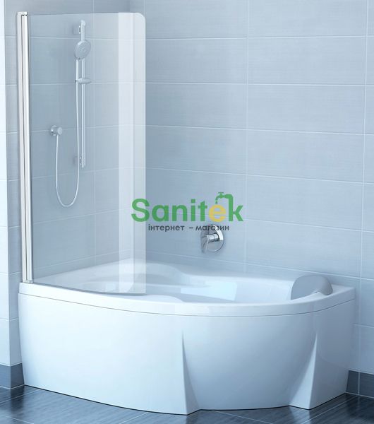 Шторка для ванны Ravak CVSK1 Rosa 160/170 L (7QLS0U00Y1) сатиновый профиль/стекло Transparent (левая) 151512 фото