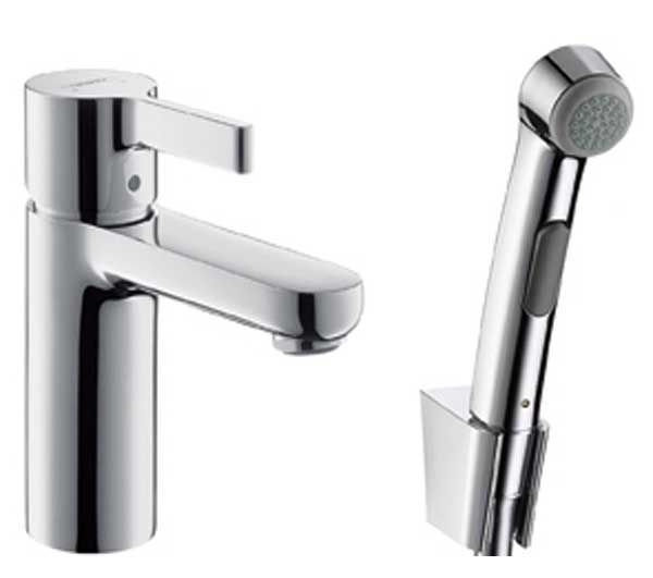 Смеситель для умывальника Hansgrohe Metris S 31160000 с гигиеническим душем (хром) 7141 фото