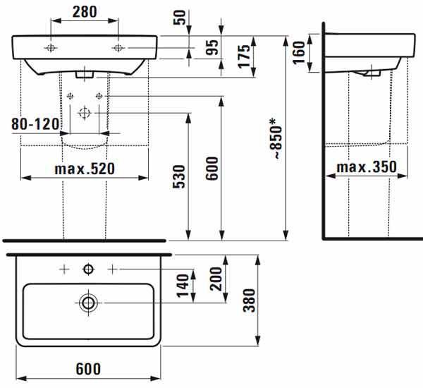 Умивальник Laufen Pro S 60x38 см (H8189590001091) 161000 фото