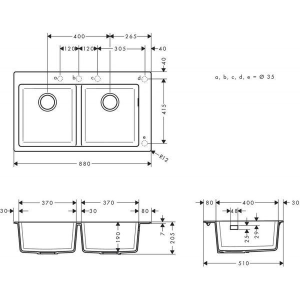 Гранитная мойка Hansgrohe S510-F770 SG 43316290 (серый камень) 305085 фото