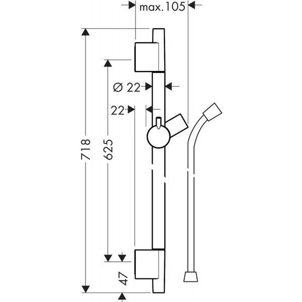 Душова штанга Hansgrohe Unica S Puro 28632670 (чорний матовий) 304763 фото