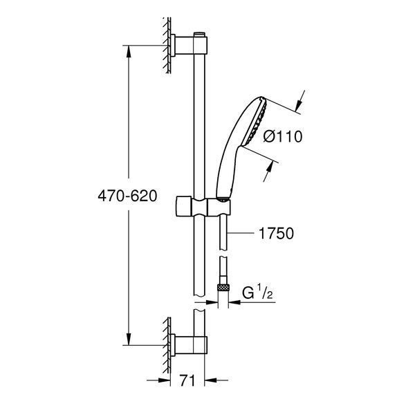 Душовий набір Grohe QuickFix Vitalio Start 27942001 869613 фото