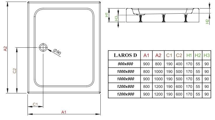 Душовий піддон Radaway Laros D Compact 100x90 (SLD91017-01) 208612 фото