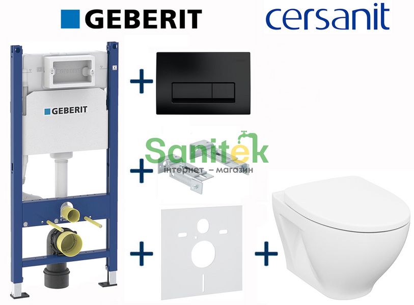 Комплект інсталяції Geberit Duofix 458.126.00.1+115.119.14.1 з унітазом Cersanit Moduo Clean On з сидінням Soft Closing 696982 фото