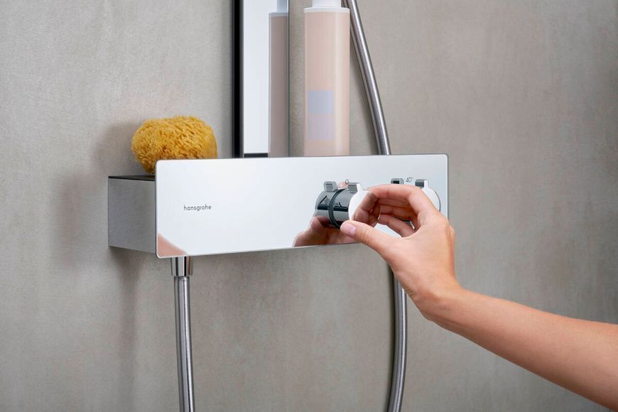 Душевая система Hansgrohe Rainfinity 250 1jet EcoSmart 28742000 с термостатом (хром) 694396 фото
