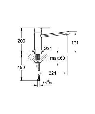 Смеситель для кухни Grohe Get 30196000 (хром) 122700 фото