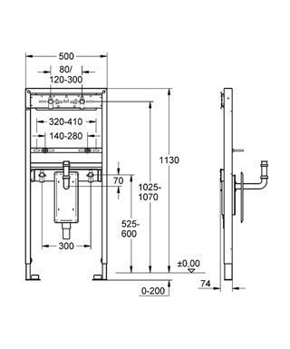 Инсталляция для умывальника Grohe Rapid SL 38625001 68833 фото