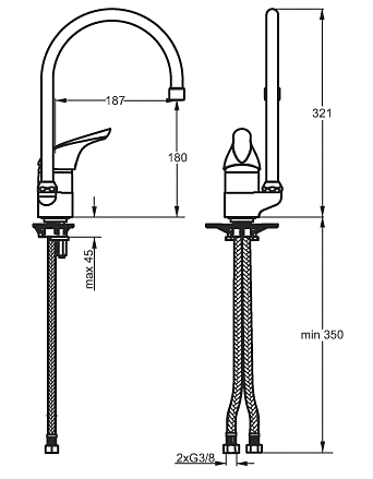 Змішувач для кухні Ideal Standard Ceraplan B4258AA 66278 фото