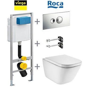 Комплект инсталляции Viega Standart 3 в 1 (713386) с унитазом Roca Gap Rimless A34H47C000 сиденье slow-closing 220366 фото