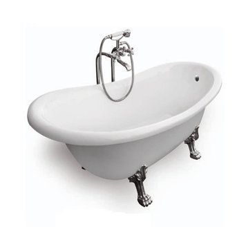 Ванна акриловая Besco Otylia 170x77 (WKO-170WO+C) отдельностоящая с хромированными ножками 371564 фото