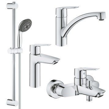 Набір змішувачів для ванної кімнати Grohe QuickFix Start UA202301KE + змішувач кухонний 695943 фото