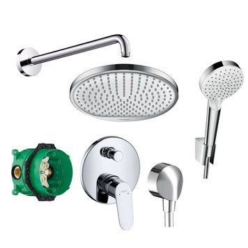 Душова система Hansgrohe Focus 1182019 (26723000+27413000+31945000+01800180+26694400+27454000) хром 383515 фото