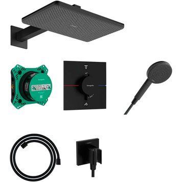 Душевая система Hansgrohe Raindance Alive Q 24620670 с термостатом (чёрный матовый) 991468 фото