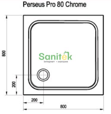Душовий піддон Ravak Perseus Pro-80x80 Chrome (XA044401010) квадратний 116794 фото