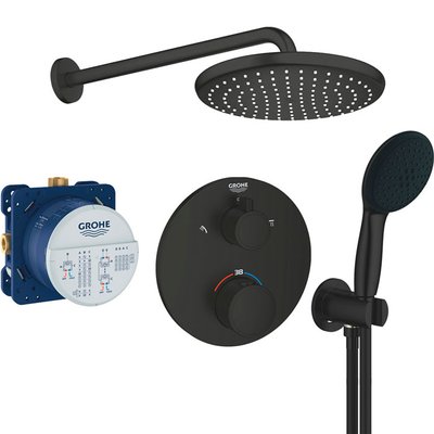 Душова система Grohe Grohtherm UA26415SC9 з термостатом (чорний матовий) 952220 фото