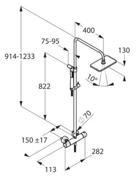Душова система Kludi A-Qa Dual Shower System 4909505-00 з термостатом (хром) 128521 фото