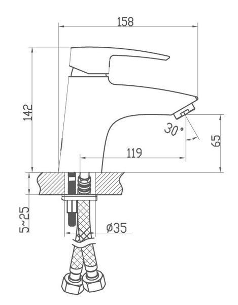 Змішувач для умивальника Аква Родос Lal 9FA123W99N10 (АР000040434) хром 281981 фото