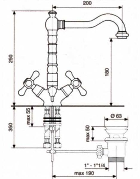 Смеситель для умывальника Emmevi Deco Old BR12613 (бронза) 1906 фото