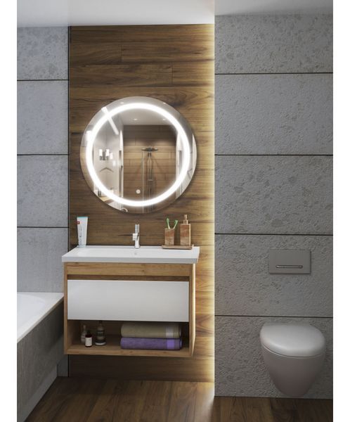 Тумба з умивальником Мойдодир Oslo Wood 80-А підвісна (00-0006480) дуб крафт/біла 519496 фото