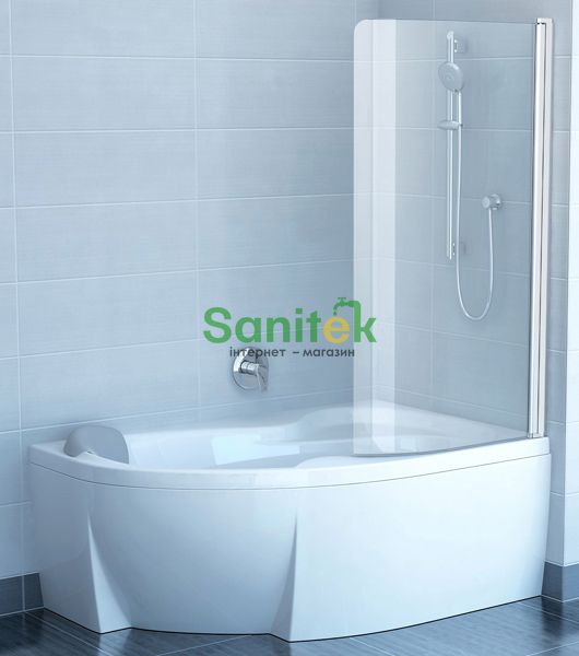 Шторка для ванны Ravak CVSK1 Rosa 140/150 R (7QRM0U00Y1) сатиновый профиль/стекло Transparent (правая) 151519 фото